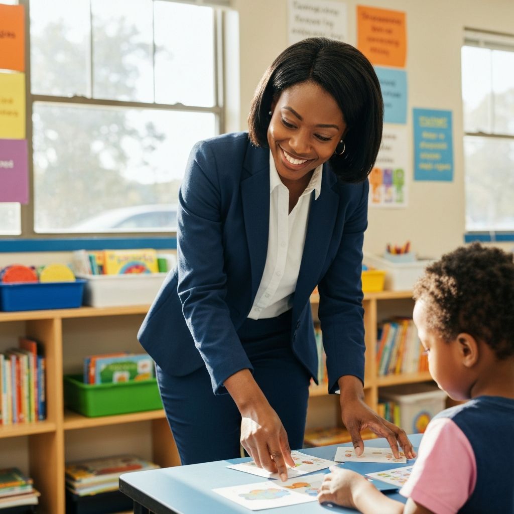 Community worker helping child