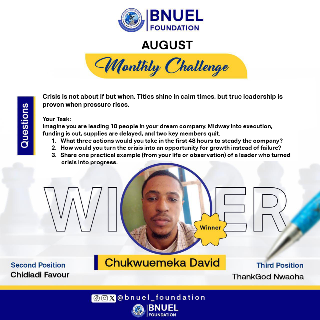 August Monthly Challenge Winner - Chukwuemeka David