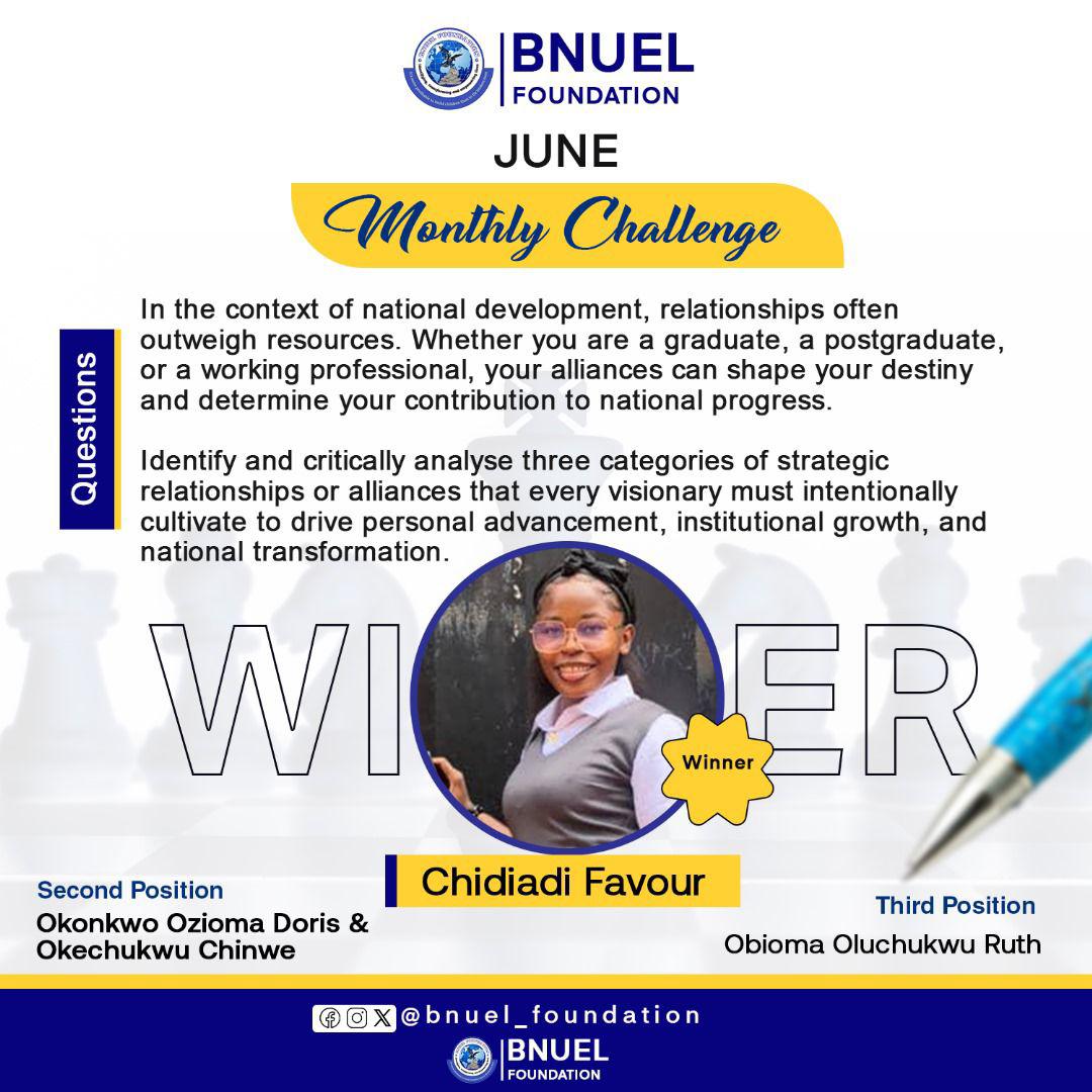 June Monthly Challenge Winner - Chidiadi Favour