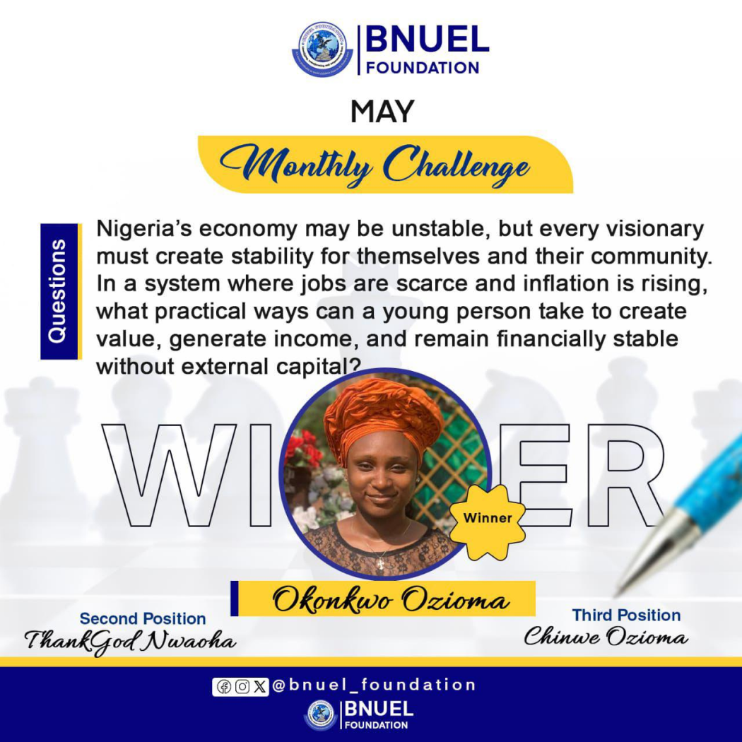 May Monthly Challenge Winner - Okonkwo Ozioma