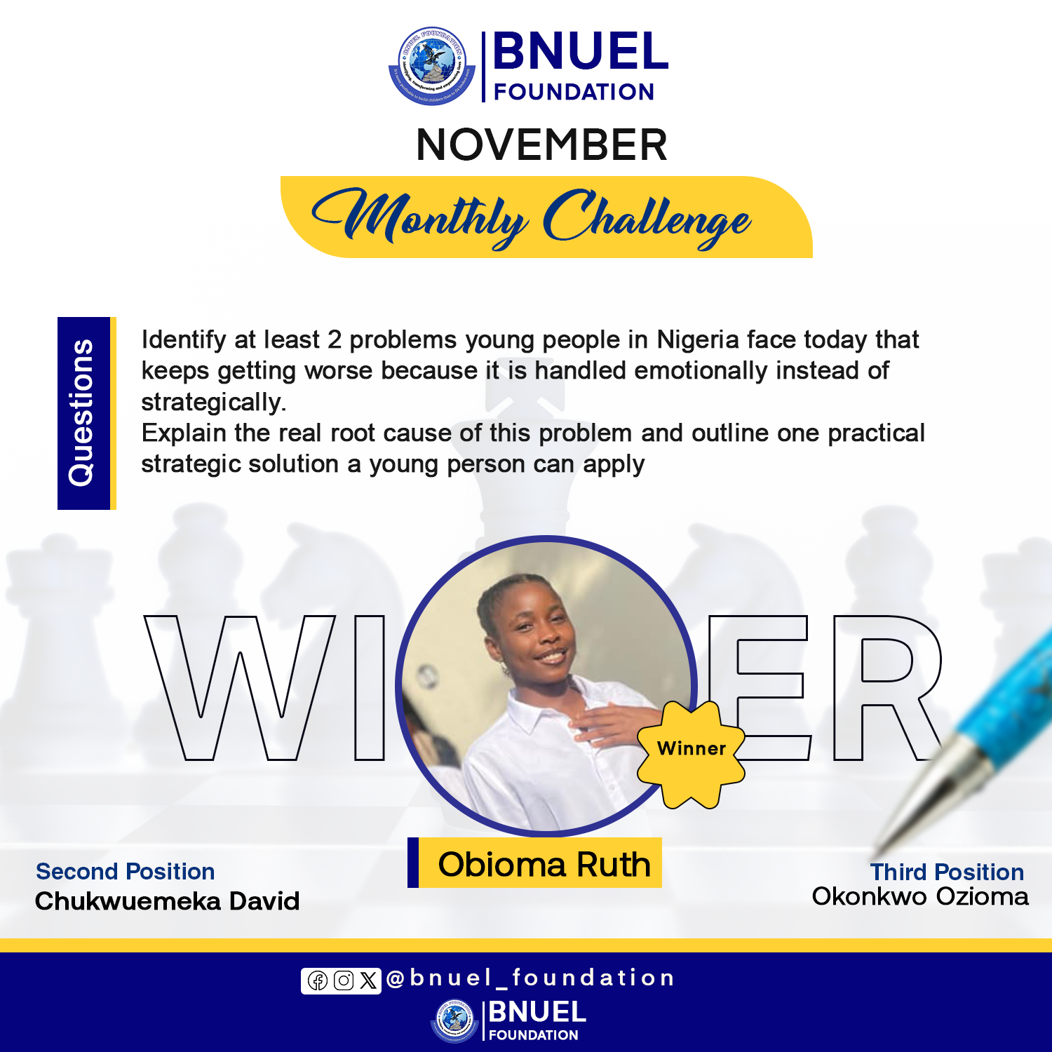 November Monthly Challenge Winner - Obioma Ruth